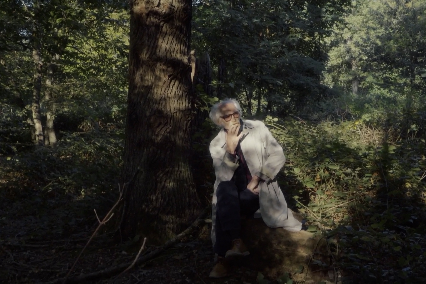 copy of an owl still mahmoud smoking under tree